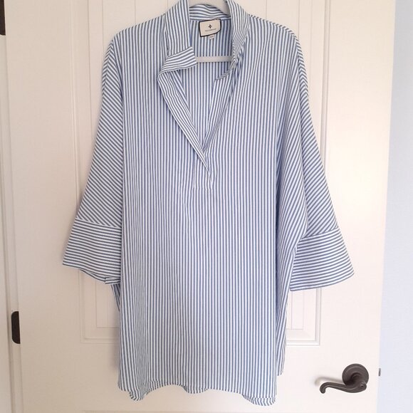 Tuckernuck Blue Stripe Willow Blouse Size XXXL - Picture 1 of 16